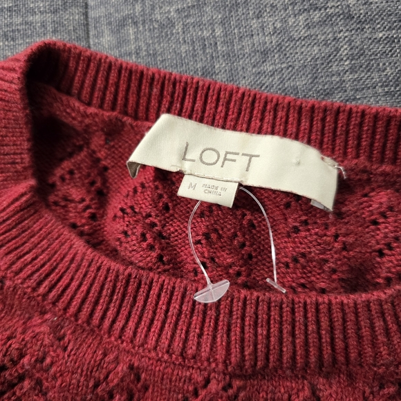 Loft Size Medium Burgundy Knit Sweater - Picture 7 of 9